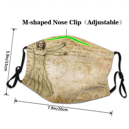 Mascarilla reutilizable del Hombre de Vitruvio, de Leonardo Da Vinci - Imagen 3