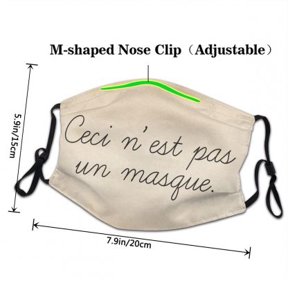 Mascarilla "Ceci n'est pas un masque." Reutilizable. - Imagen 3