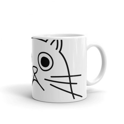 Taza de gato curioso