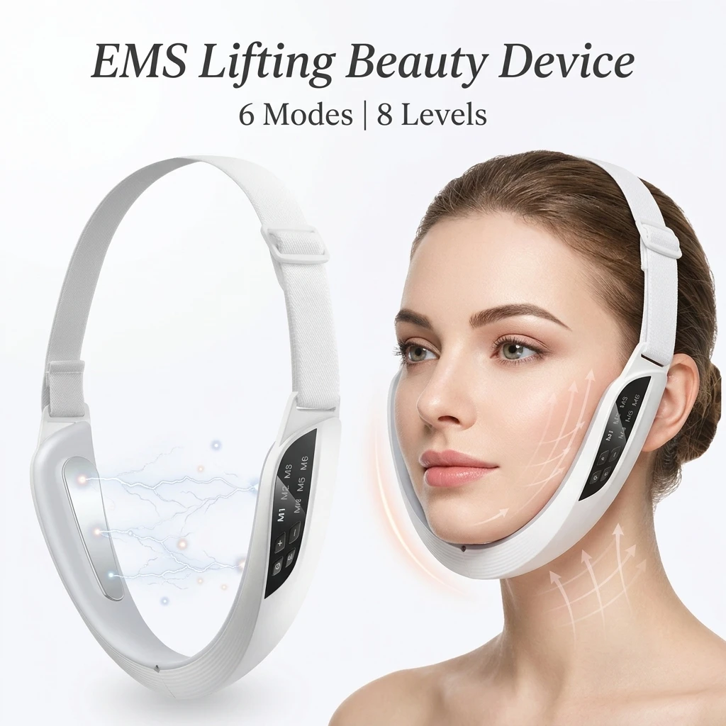 Dispositivo de lifting facial EMS con microcorriente para reafirmar el rostro