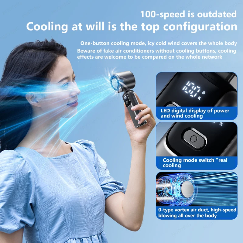 Mini ventilador portátil USB con luz LED - Imagen 6