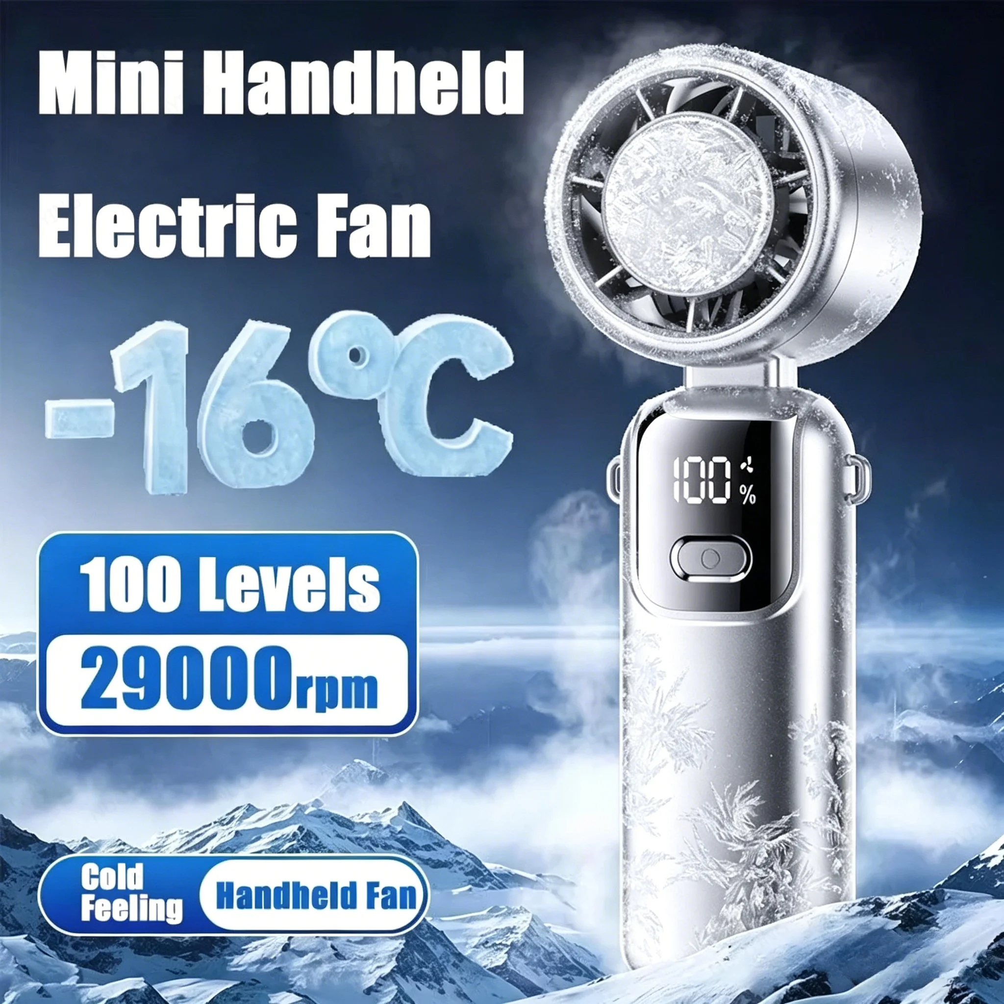 Mini ventilador portátil USB con luz LED